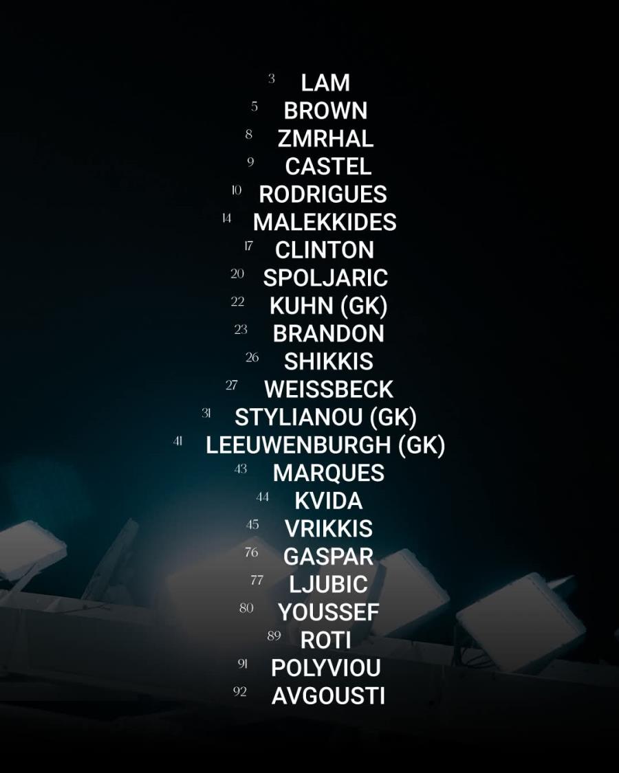 Η αποστολή του Απόλλωνα χωρίς Μάρκοβιτς και ακόμα δύο