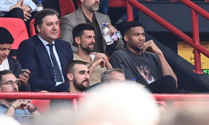 Giannis in the building: Στο ΣΕΦ για το Ολυμπιακός-Μονακό οι Αντετοκούνμπο και Τζόκοβιτς - Κάθισαν μαζί με τον Μποντιρόγκα!