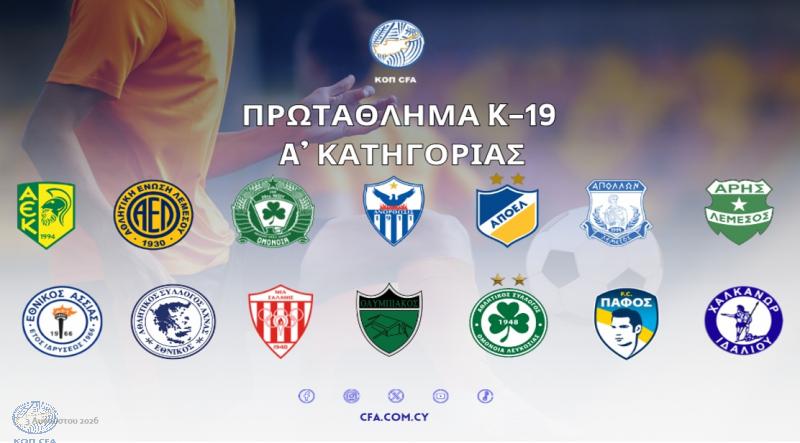 Το πρόγραμμα του Πρωταθλήματος Νέων Κ-19 Α' Κατηγορίας
