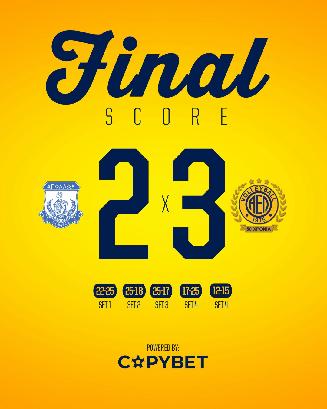 Στον μεγάλο τελικό η ΑΕΛ: Λύγισε τον Απόλλωνα στο θρίλερ των 5 σετ!