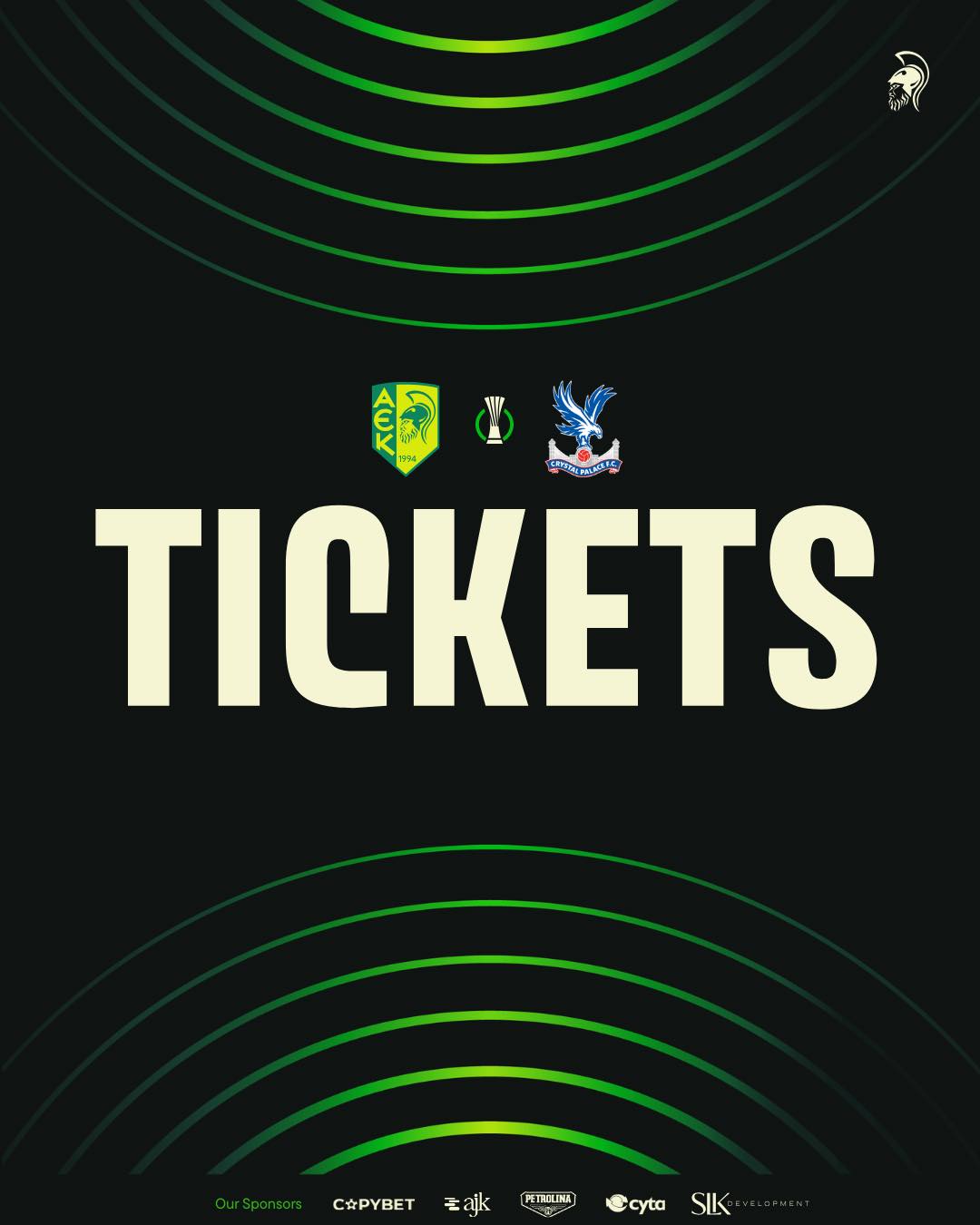 Tα εισιτήρια για τον επαναληπτικό αγώνα με την Crystal Palace FC