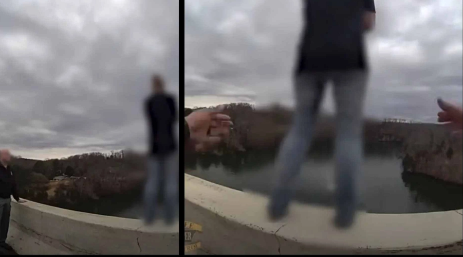Σαν από μηχανής θεός: Η στιγμή που αστυνομικός στις ΗΠΑ αρπάζει γυναίκα πριν βουτήξει από γέφυρα (ΒΙΝΤΕΟ)