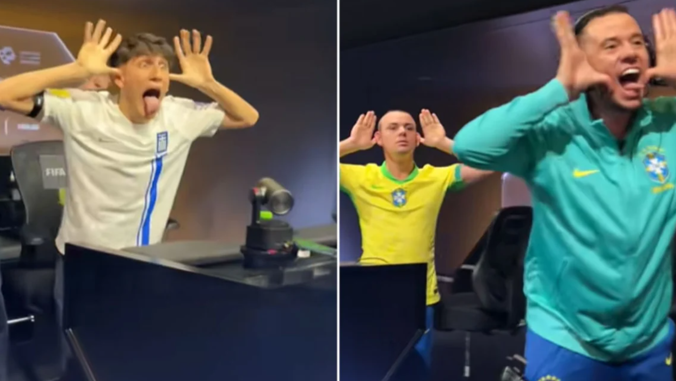 Viral τα βίντεο από το παγκόσμιο πρωτάθλημα FIFA στο κινητό: Ο πανηγυρισμός του Έλληνα και η απάντηση του Βραζιλιάνου
