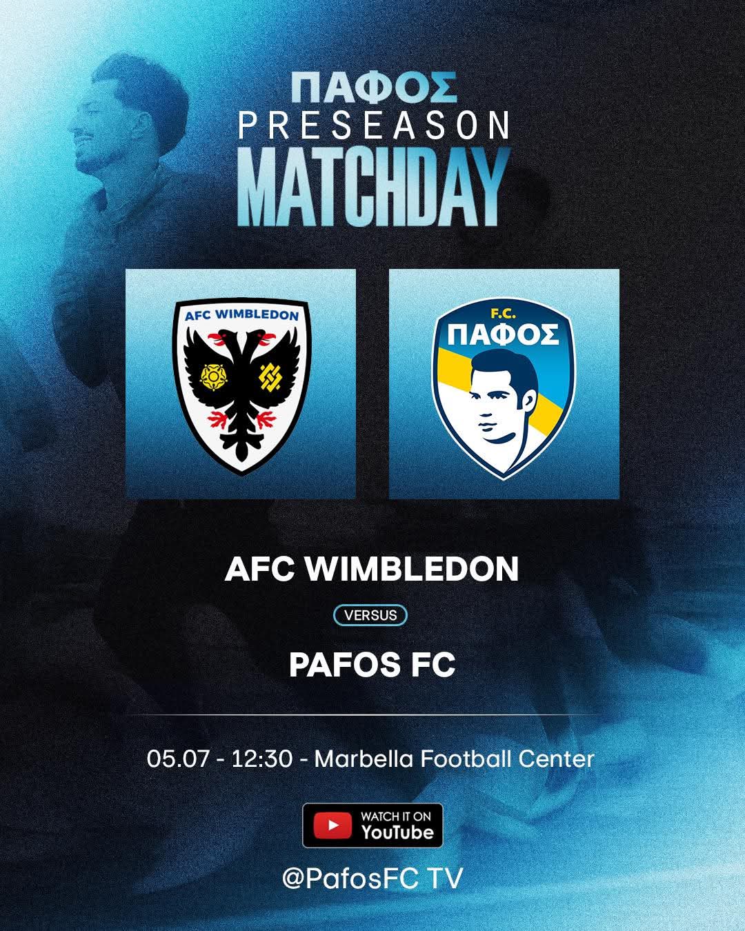 Live: Πάφος FC – AFC Wimbledon 2-1 (Βίντεο)