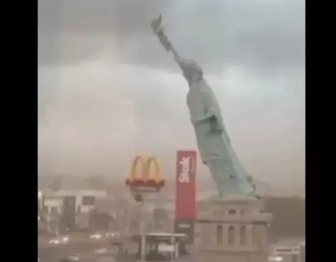 Σκηνές Χόλιγουντ στη Βραζιλία: Κατέρρευσε το… “Άγαλμα της Ελευθερίας”