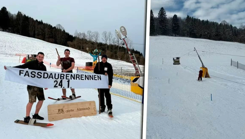 Έστησε χιονοδρομικό με τελεφερίκ στην αυλή του σπιτιού του