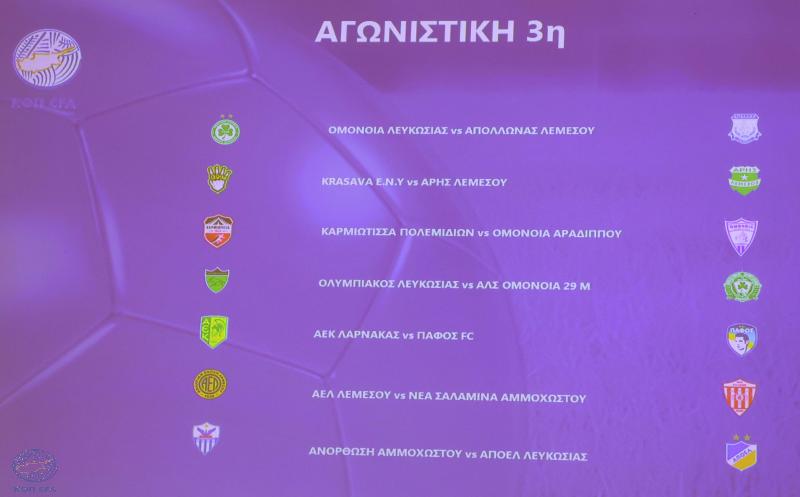 Το πρόγραμμα της 3ης αγωνιστικής της Cyprus League by Stoiximan