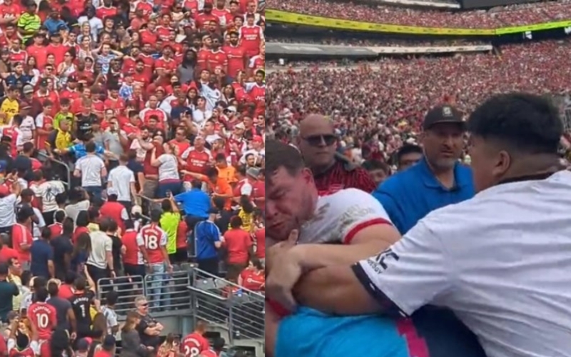 Ξύλο ανάμεσα σε οπαδούς της Άρσεναλ και της Γιουνάιτεντ στο φιλικό (ΒΙΝΤΕΟ)