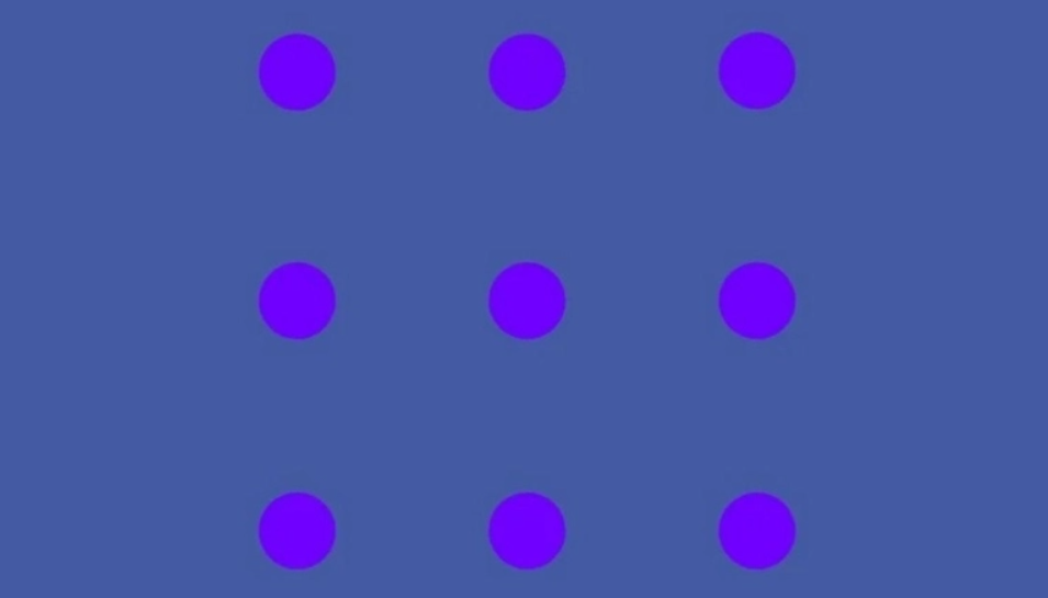 Η εξήγηση για την οπτική ψευδαίσθηση με τις 9 μωβ κουκκίδες που έγινε viral