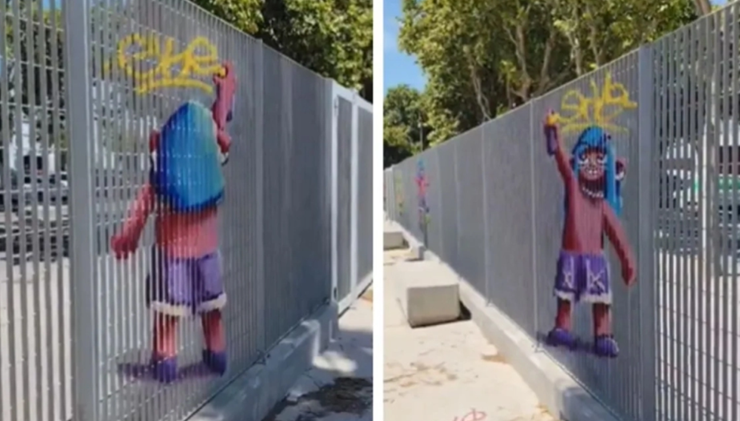 Το street art που ξεγελά το μάτι: Έργο τέχνης που αλλάζει εικόνα από κάθε γωνία έγινε viral