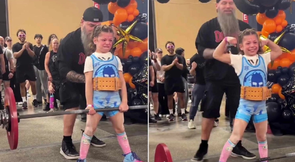 9χρονο κορίτσι ζυγίζει 28 κιλά και κάνει άρσεις θανάτου τρεις φορές το βάρος της (BINTEO)