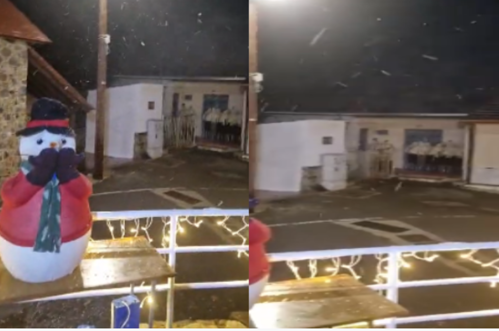 Video: Οι πρώτες νιφάδες στα ορεινά – Ελαφριά χιονόπτωση στον Πεδουλά