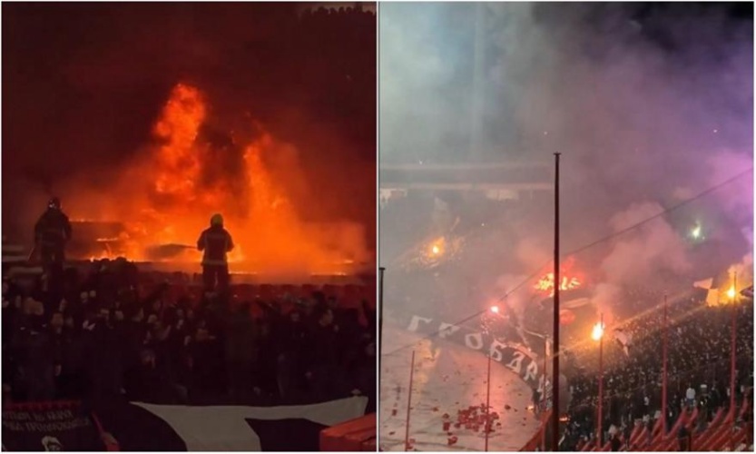 ΘΡΙΑΜΒΟΣ του Ερυθρού Αστέρα στο ντέρμπι της Σερβίας - Έβαλαν φωτιά στις εξέδρες του Μαρακανά οι οπαδοί της Παρτίζαν! (ΒΙΝΤΕΟ)